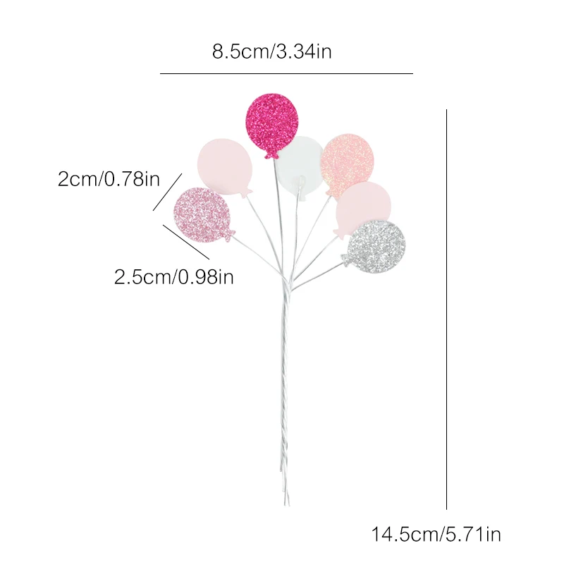 Civent Блестящий маленький воздушный шар торт топперы капкейки украшения торта