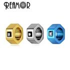 Искусственные бусины REAMOR, цветные подвески из нержавеющей стали, бусины для изготовления мужских браслетов, ювелирных изделий, браслет в стиле панк сделай сам