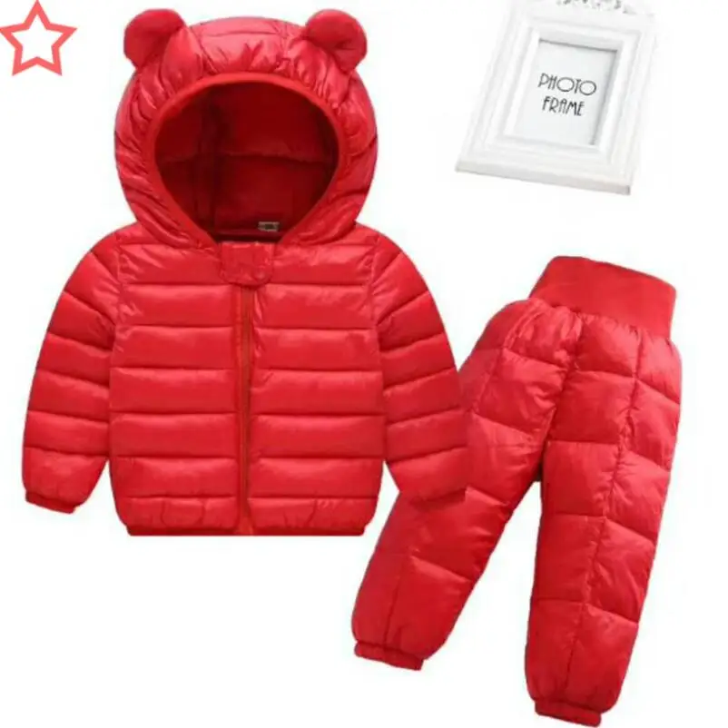 Зимние комплекты одежды из 2 предметов куртка с капюшоном кроличьими ушками и