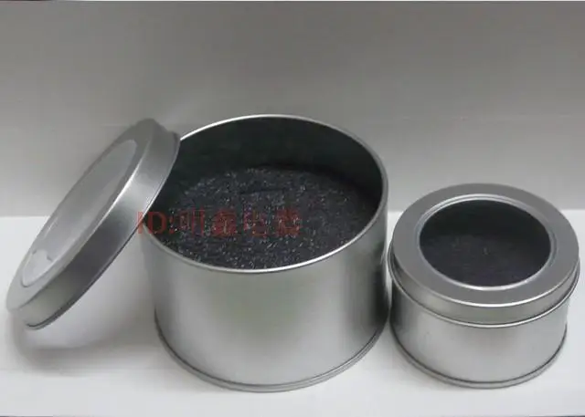 Демонстрационная жестяная коробка круглая Серебряная подарочная muji с