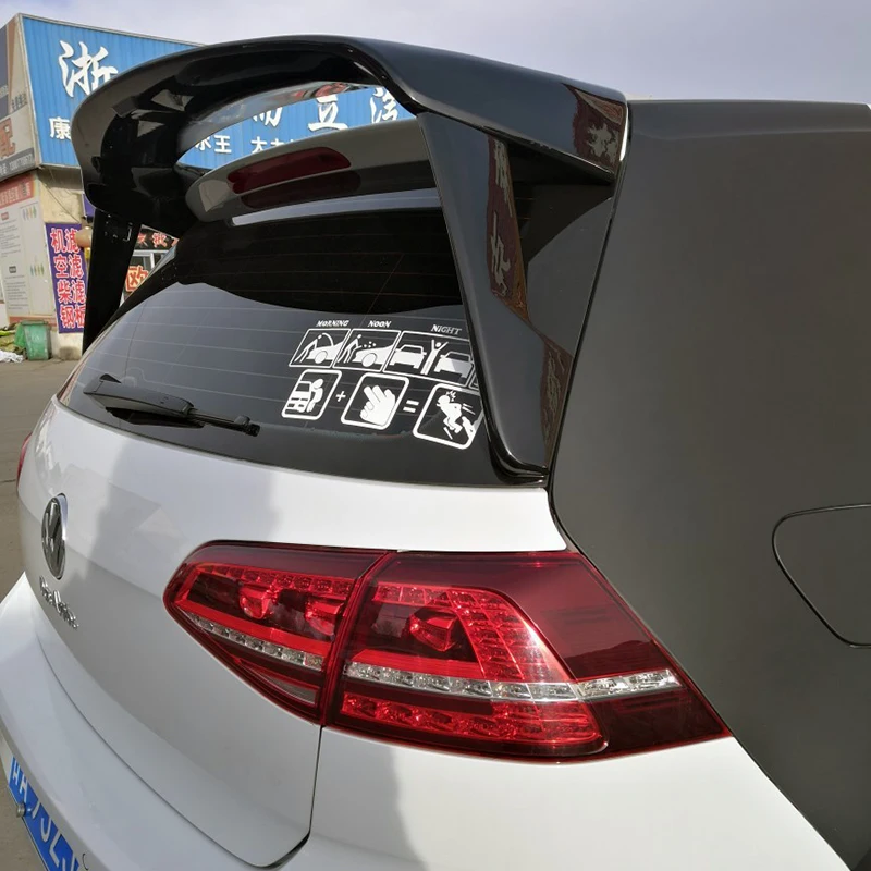 Для Volkswagen Golf 7 5 MK7 MK7.5 2014-2018 Спойлер ABS трехсекционная большой гоночное крыло