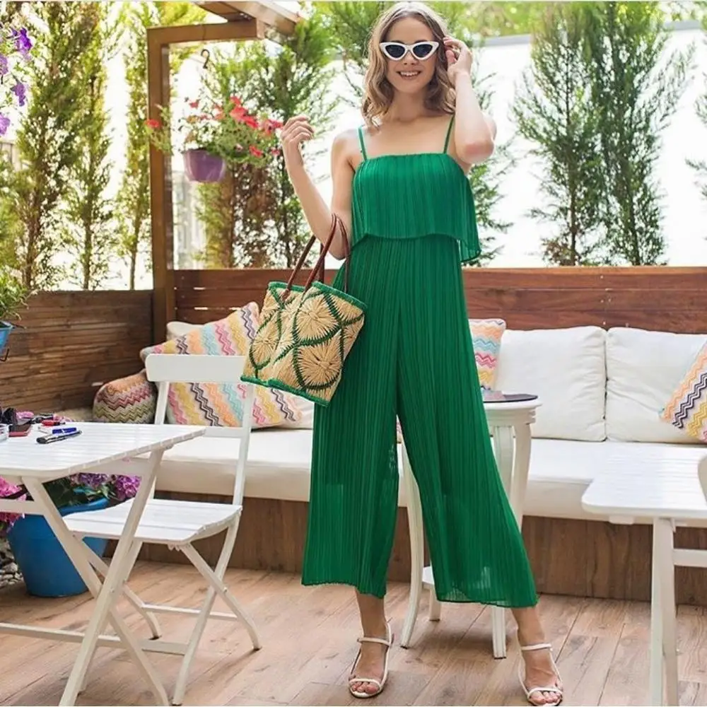 Женский комбинезон с оборками yuqung сексуальный открытыми плечами вырезом