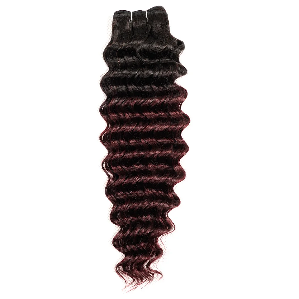 

Red Burgundy Bundles 1 PCS Ombre Blonde Deep Wave Malaysian Hair Weave Bundle Pinshair 100 Human Hair Ombre Thick Bundle Nonremy