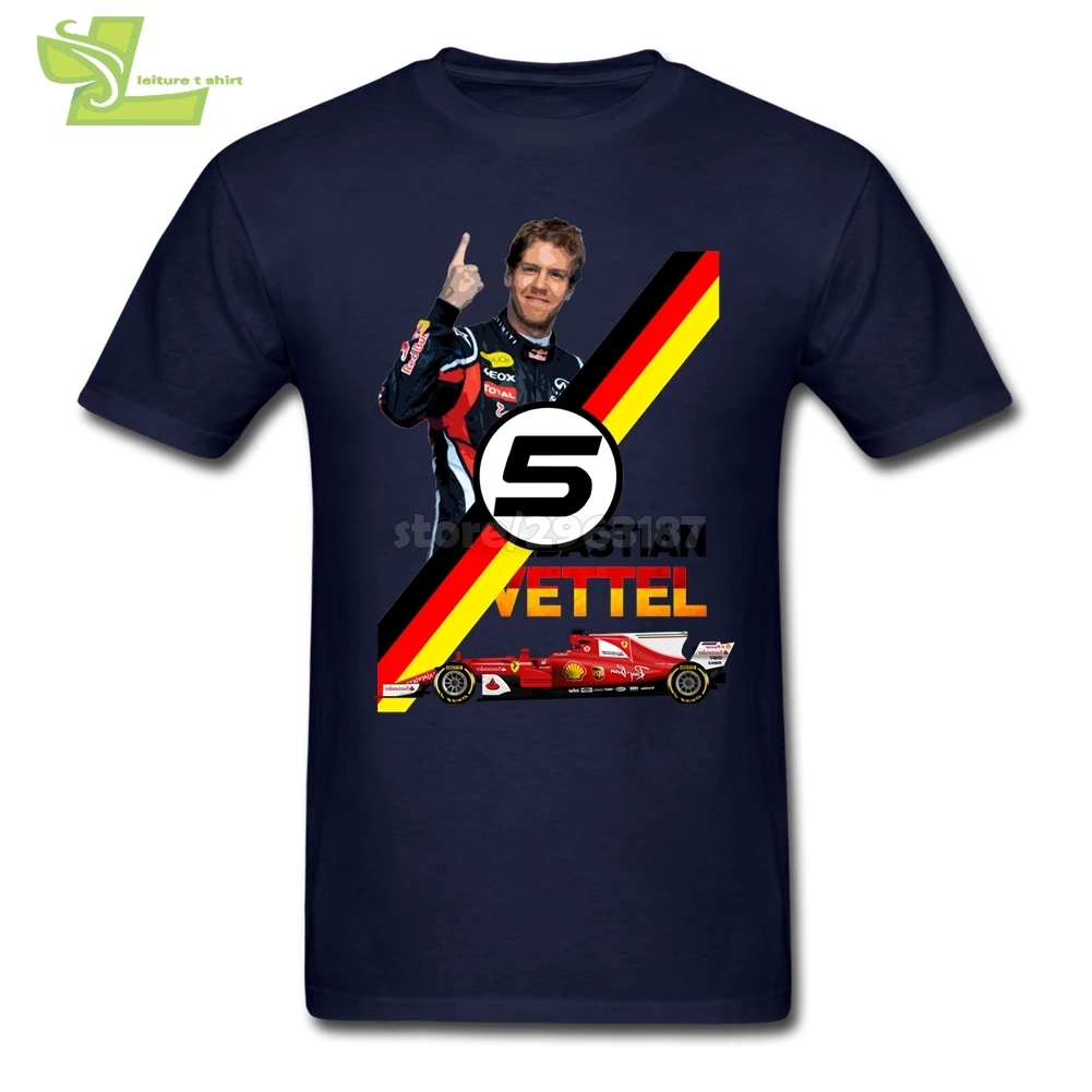 Мужская футболка с коротким рукавом Sebastian Vettel Driver хлопковая Футболка круглым