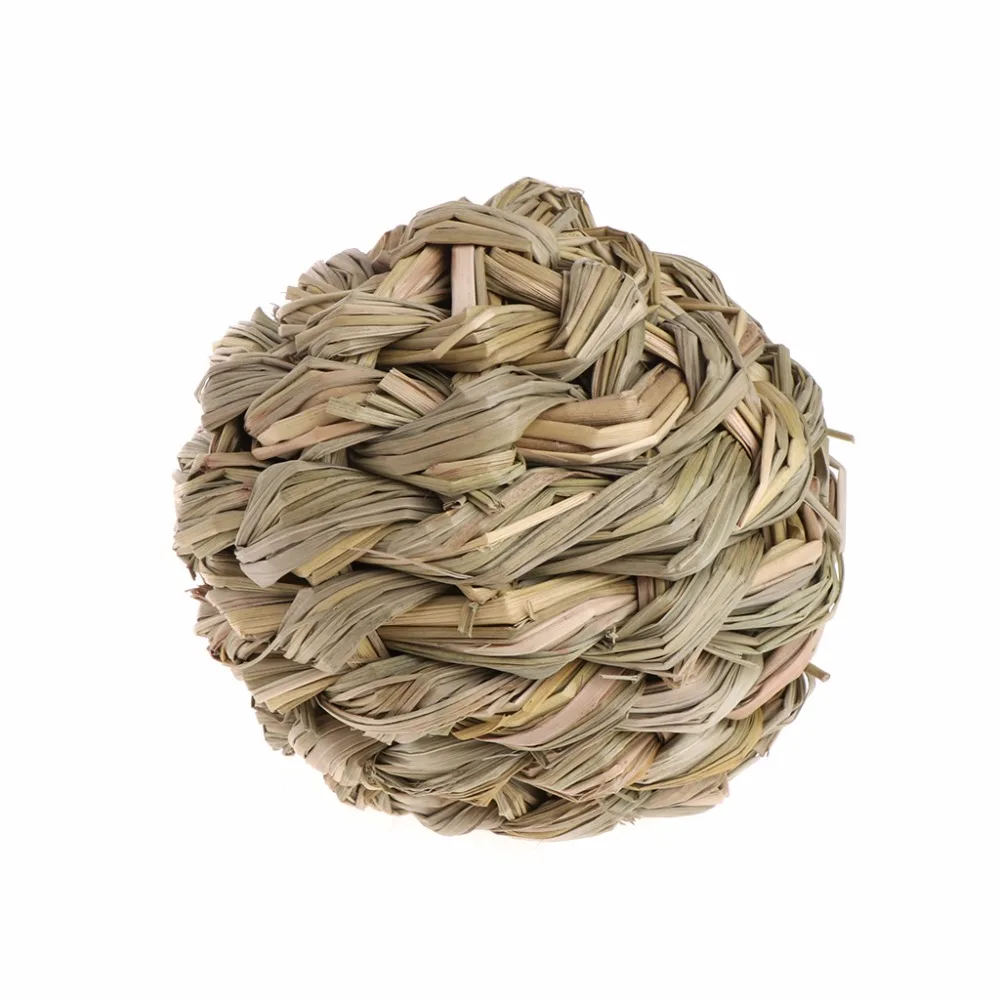 

Pet Chew Toys Hamster Rabbit Guinea Pig Natural Grass Straw Woven Ball With Bell for Tooth Cleaning Small Animal Supplies C42