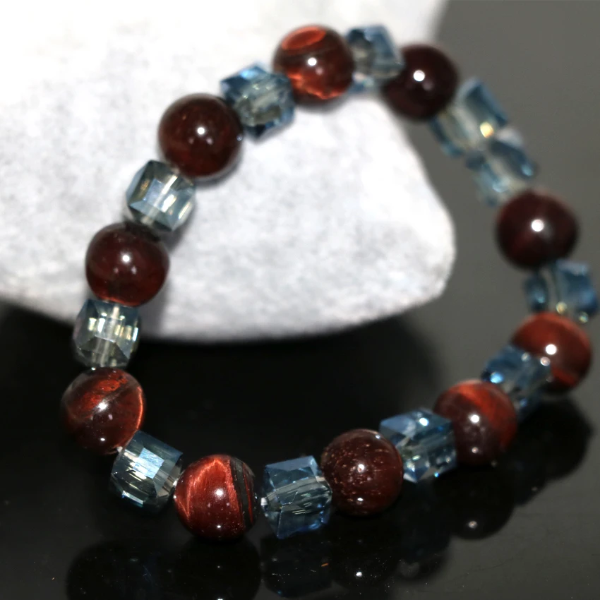 Оптовая цена натуральный красный тигр глаз камень браслеты 10 мм Круглые бусины 8