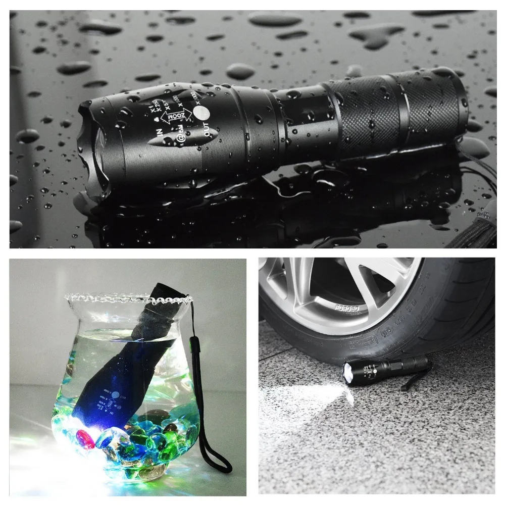 POPPAS Micro USB 1300LM CREE XML-T6 L2 Chips Flashlight LED Torch Zoomable Ultra Bright Handheld Water Resistant 2400mAh | Лампы и