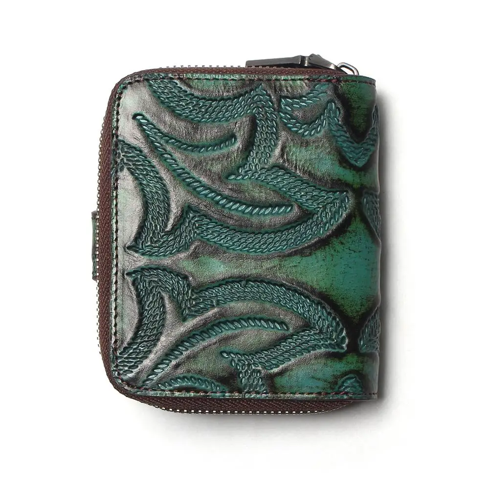 Женский кошелек на молнии из натуральной кожи в стиле ретро Tauren Accordion|wallet women|pattern