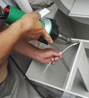 HKBST горячий воздушный сварочный пистолет для HDPE Геомембраны сварочный аппарат для TPO крыши с плоским сварным соплом и роликами для пластикового сварщика