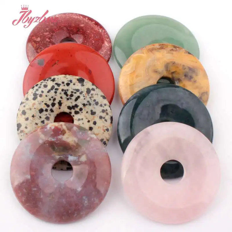 Круглый авантюрин флюорит кварц каменные бусины 50 мм в форме пончика 1 шт. для