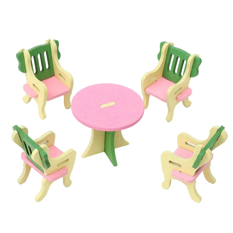 Кукольный дом Моделирование Деревянные маленькие игрушки для мебели деревянная
