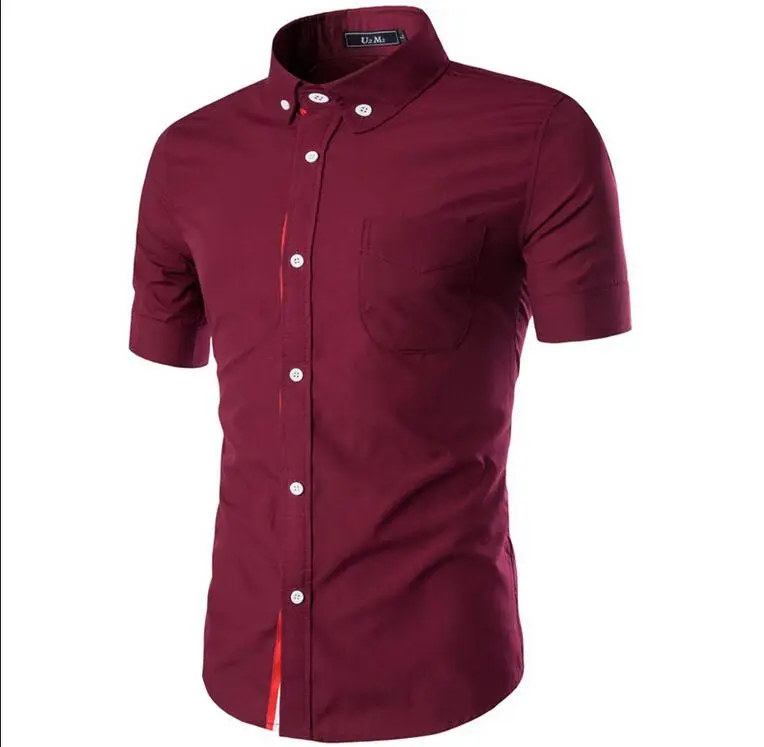 new Summer mens short sleeve shirts slim Fit Camisa Masculina Casual Dress shirt Soical Fashion dress casual Chemise homme | Мужская
