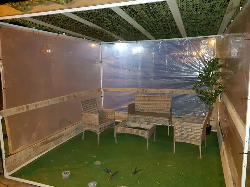 Пользовательские 2 слоя 2X4 м, 2x6 м полупрозрачные наружные покрытия, водонепроницаемый материал, 60% прозрачный дождь брезент. Теплица cloth.tar p