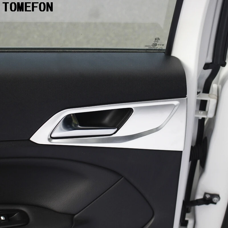 TOMEFON 4 шт. для PEUGEOT 308 автомобильный седан интерьер Стайлинг ABS Хромированная дверная ручка чашка чаша крышка стикер отделка модлинг
