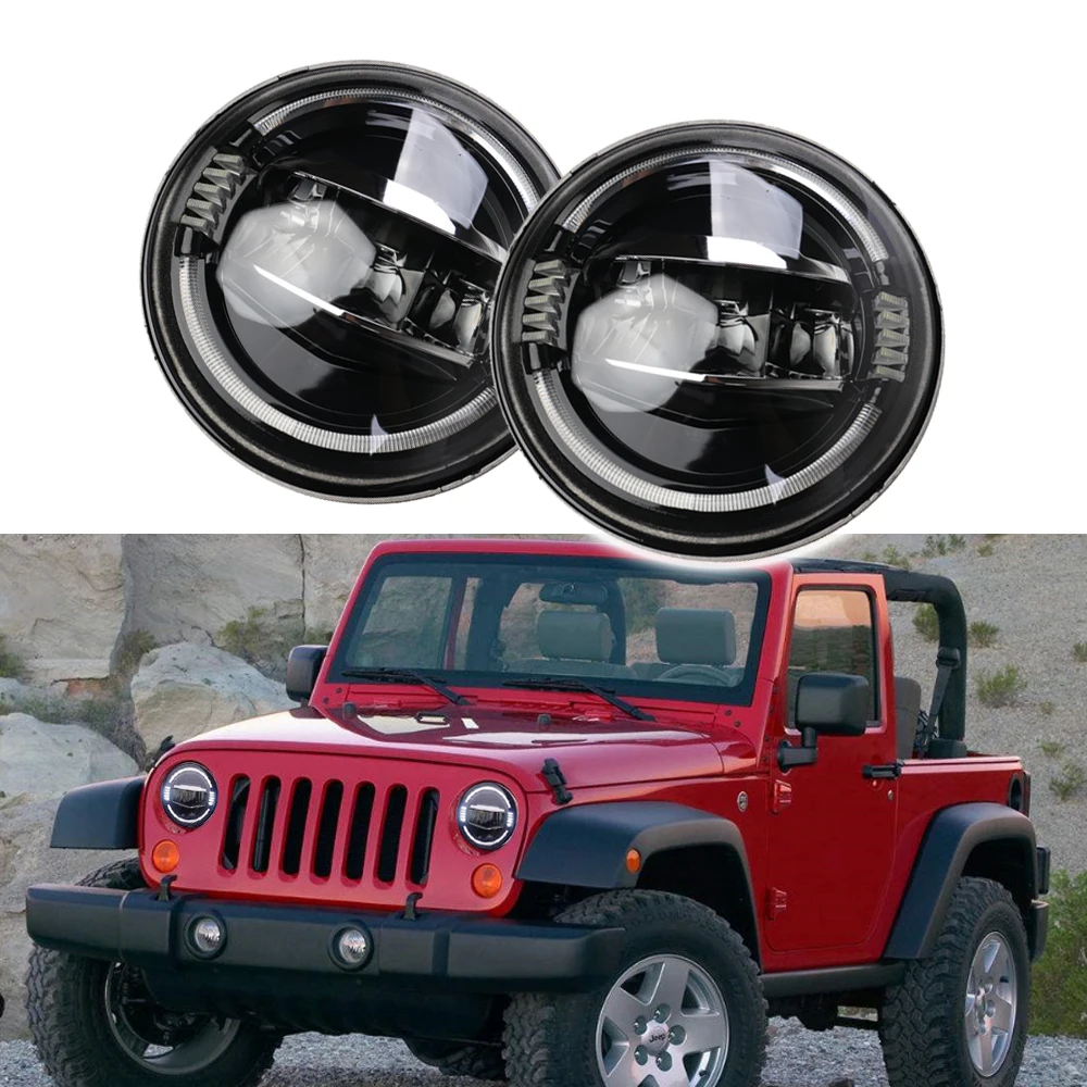 7 &quotдюймовый круглый светодиодный головной светильник s DRL начать синий и желтый