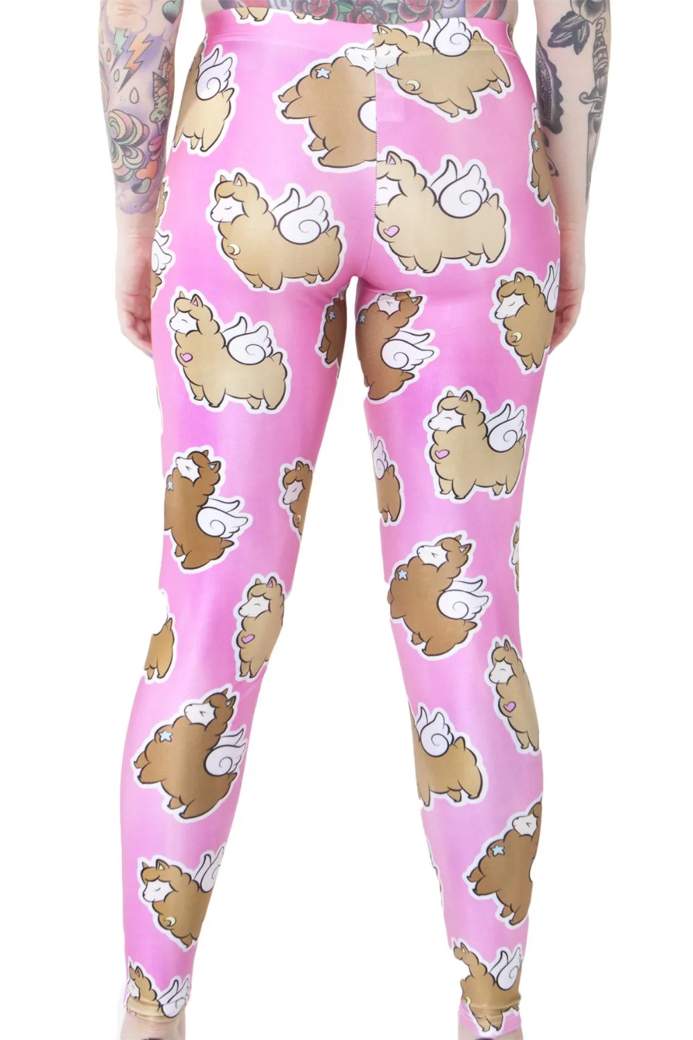 

Elastic Casual Pants 3D Digital Printing Rose red bottom sheep Pattern Women Leggings 7 sizes Fitness Clothing Free Shipping