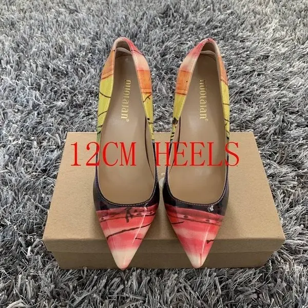 HC-AL 12cm Женские туфли-лодочки; Цвет зеленый; лакированная кожа; очень высокий каблук; пикантные женские туфли-лодочки с острым носком на шпильке; женская обувь для вечеринок на каблуке без застежки - Цвет: HC-AL 12cm