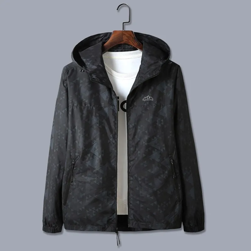 Windproof Sport Coat Men Big Size Clothing Man Sportswear Tops 2019 New Thin Loose Windbreaker 7XL 8XL Gym Jog Running Jackets | Спорт и