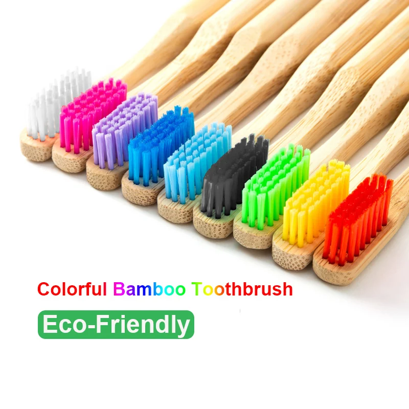 3/6 шт./компл. цветные бамбуковые зубные щетки экологически чистые ручки мягкие