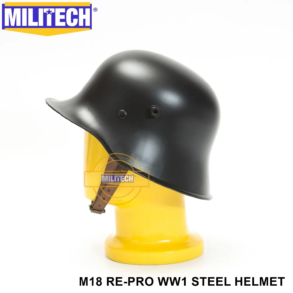 Черный Немецкий шлем MILITECH M18 World War One защитный Black немецкий Repro Great шлем|helmets for dirt