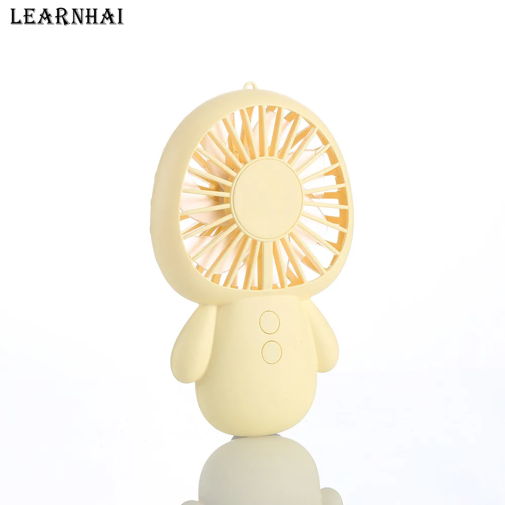 Yellow LEARNHAI Перезаряжаемый USB вентилятор мини электрический вентилятор с переключателем 2 скорости регулируемый для ноутбуков Настольный внешний аккумулятор - Цвет: Yellow