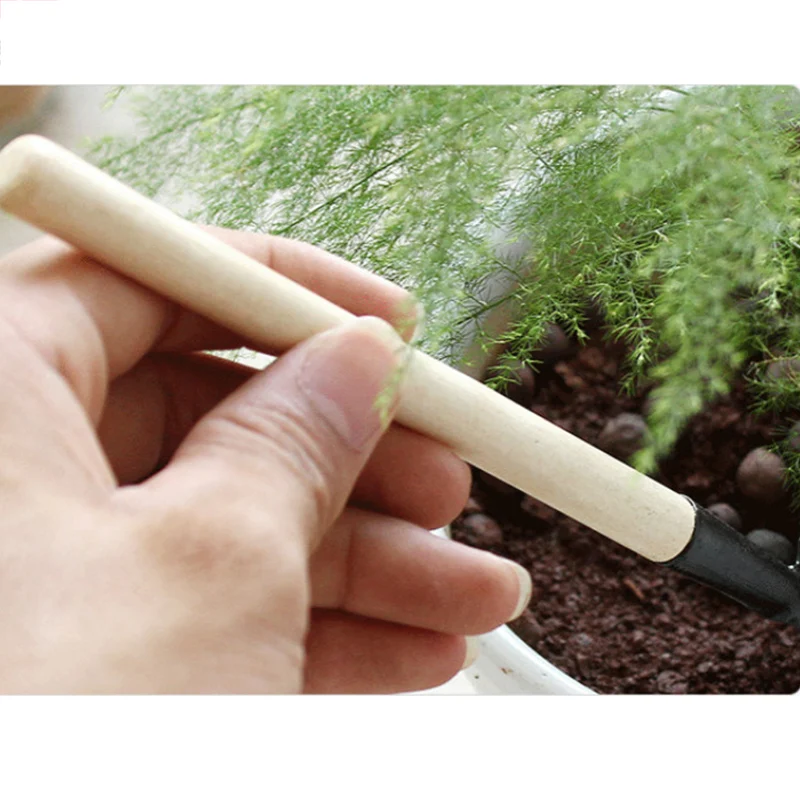 

VOZZISOUE 3 Pcs/Set Mini Spade Shovel Harrow Set Garden Tools Indoor Plants Maintenance Suit with Wooden Handle Garden Tool