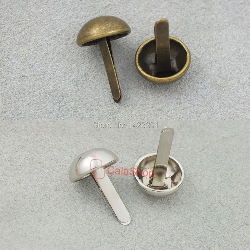 100 pcs / Lot 10mm 3/8&quot Round Purse Handbag Feet NAILHEADS Stud Spike bag Leather Nickel Bronze | Дом и сад