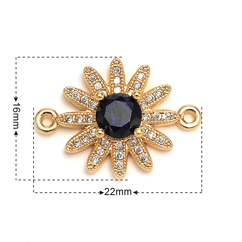 Pipitree трендовые цветы очарование большой черный циркон прозрачный белый