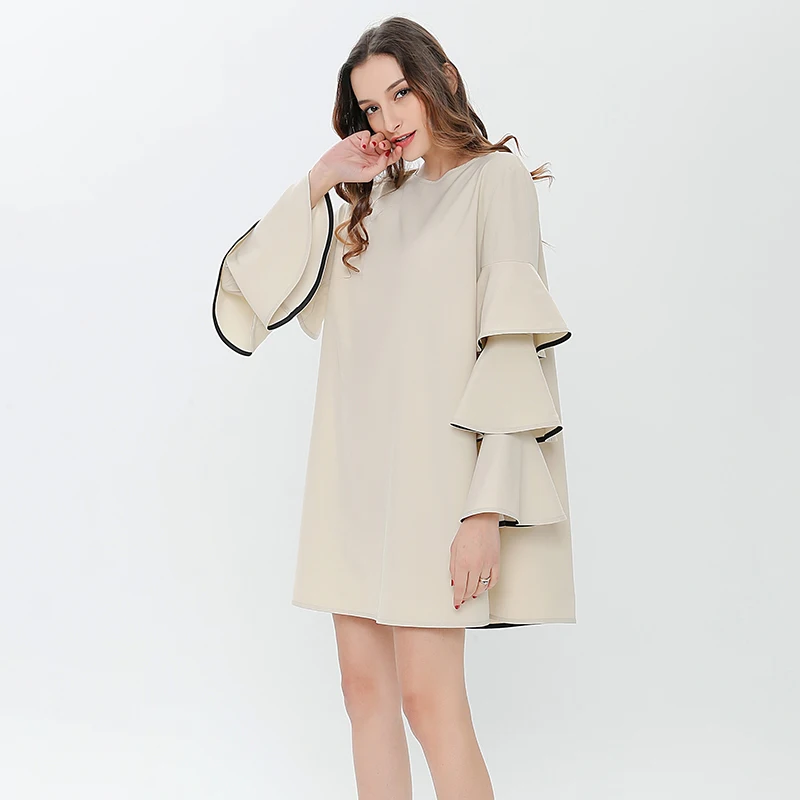 TWOTWINSTYLE 2020 весеннее Повседневное платье Женские многослойные расклешенные