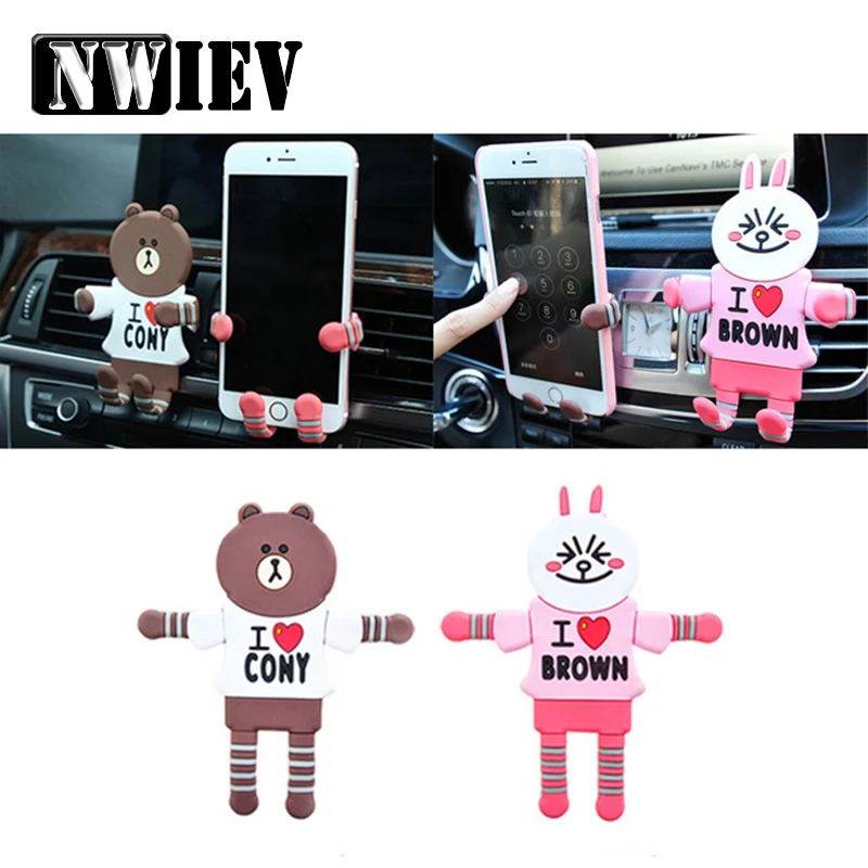 NWIEV Car-styling Cartoon Foldable Phone holder For BMW E46 E39 E60 E90 E36 F30 F10 X5 E53 E34 E30 Mini Cooper Lada Accessories |