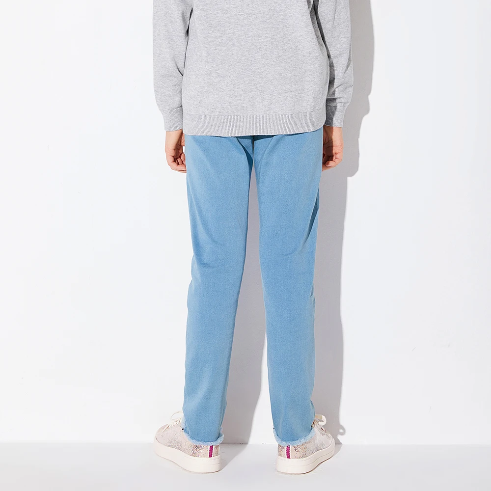 Balabala/рваные джинсы для девочек потертые девочек-подростков прямого кроя с