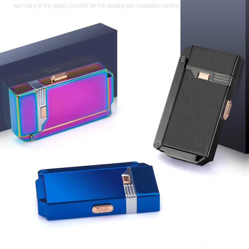 Новинка 2в1 газовая зажигалка USB дуговая плазменная зажигалка электрическая перезаряжаемая Зажигалка многофункциональная креативная Мужская Подарочная без газа