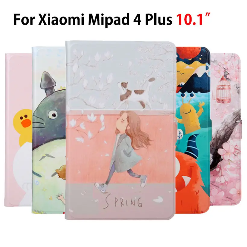Тонкий чехол из искусственной кожи для Xiao mi pad 4 Plus mi Pad 4 plus 10,", умный чехол, чехол для планшета с рисунком, умный чехол+ пленка+ стилус