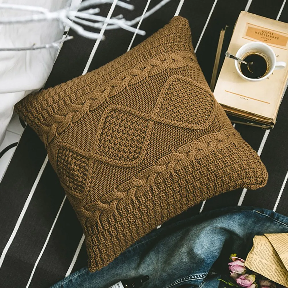 GVCD трикотажная шерстяная супер мягкая наволочка для подушки однотонная