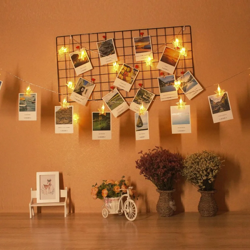4m LED String Light with Photo Clip Holder 40 Fairy Lights Indoor Outdoor Decor for Home Party Wedding | Освещение