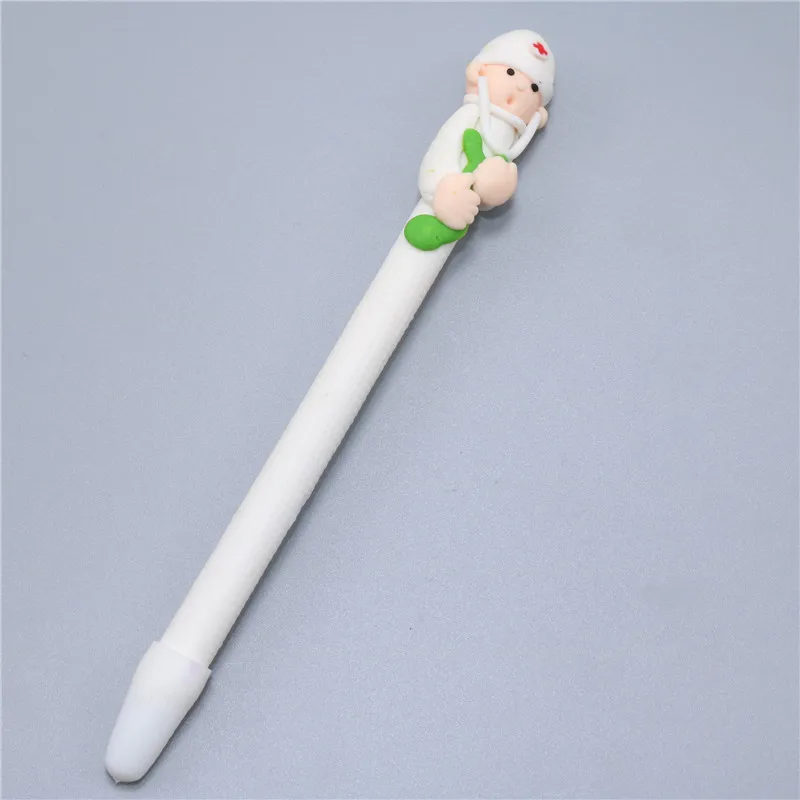80 pcs 0.5MM Black Refill Soft Pottery Nurse And Doctor Modeling Ballpoint Pen Creative Stationery Gift Caly Ballpoint Pen