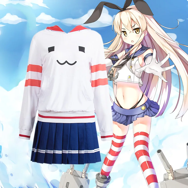 Аниме Kantai Collection Shimakaze униформа косплей костюм Женская толстовка худи костюмы