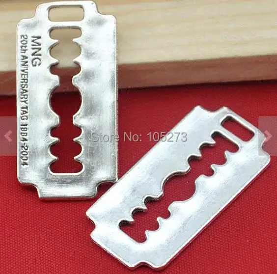 18X38MM 10PCS Antique Silver Razor Blade Charm Pendants - New Arriver DIY Accessory Jewelry Making | Findings &amp Components