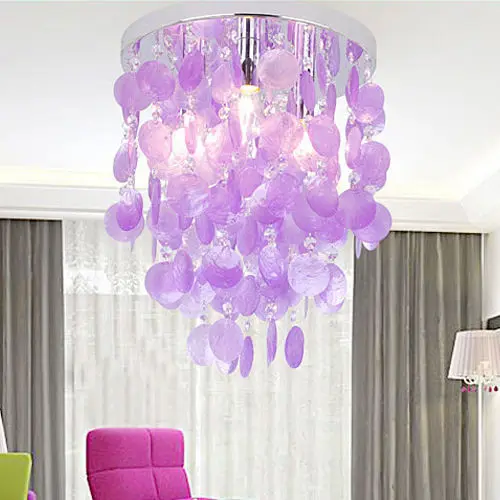 Подвесная лампа с романтическим кристаллом цветная Светильники для кафе барного