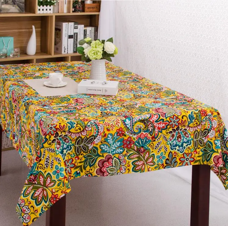 Бесплатная доставка Национальный Ветер Ретро Цветы скатерть с водой и