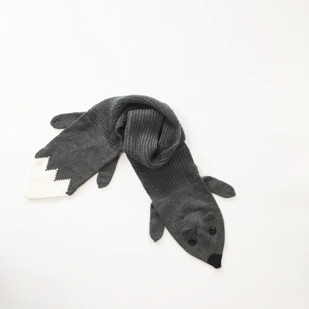 2017 Winter Scarf Baby Kids Warm Knitted Animal Fox Style Scarves For Girls Boys Solid Color Bibs | Детская одежда и обувь