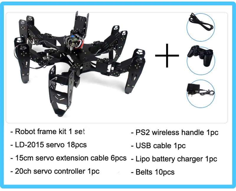 DIY 18DOF робот шестиногий паук Hexapod роботы с 20CH Контролер LD 2015 сервопривод