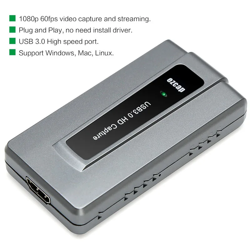 Ezcap 287 1080P 60fps Full HD видеозапись рекордер HDMI к USB 3,0 карта захвата видео для Windows Mac Linux PC потоковая передача