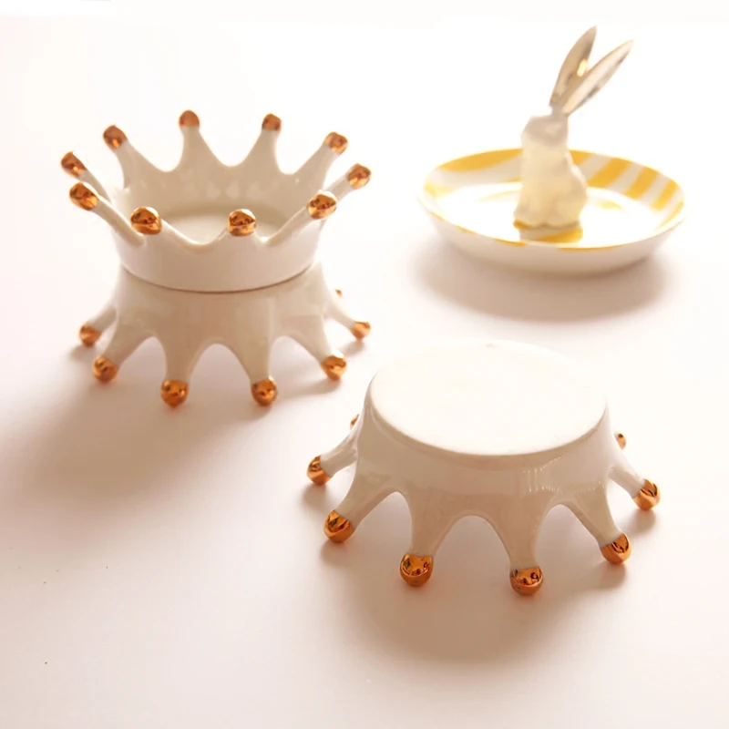 Скандинавская Керамическая Мини офисная тарелка для хранения настольных