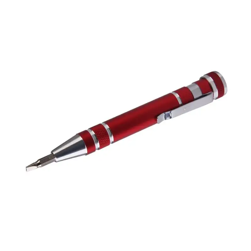 Multifunction 8 In 1 Kinds Portable Aluminum Precision Pen Screw Driver Set Kit Screwdriver Set Repair Tools Kit for Cell Phone