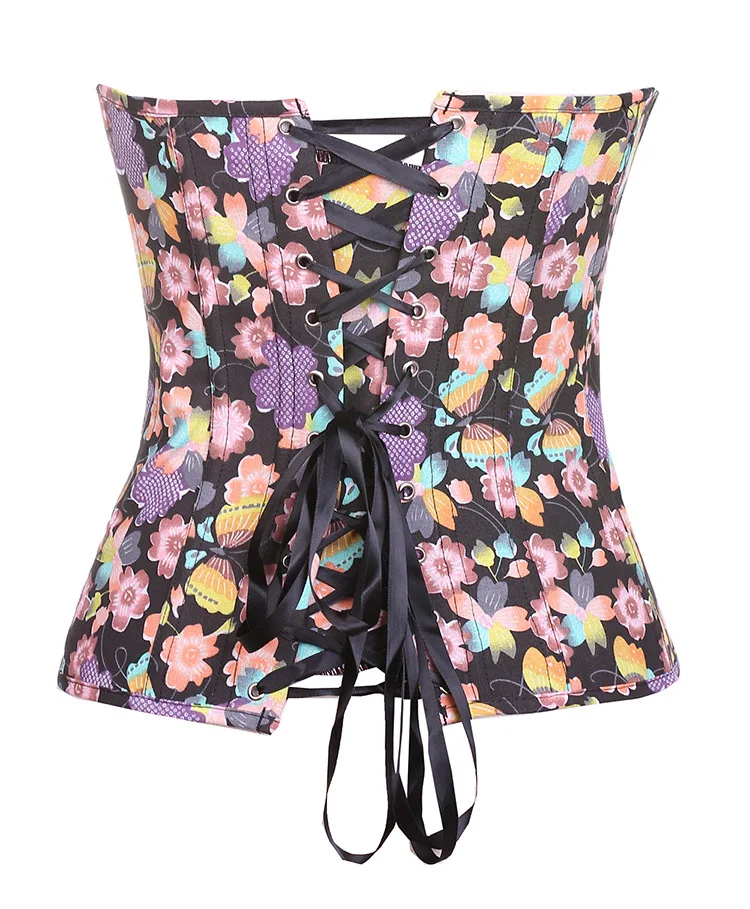 Женский винтажный корсет бюстье с цветочным узором красивый топ готическое