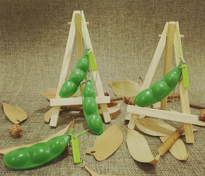 Креативный экструзионный горох бобов Сои Edamame стресс игрушка для снятия стресса брелок милый забавный брелок кольцо пати Подарочная сумка Подвески-безделушки