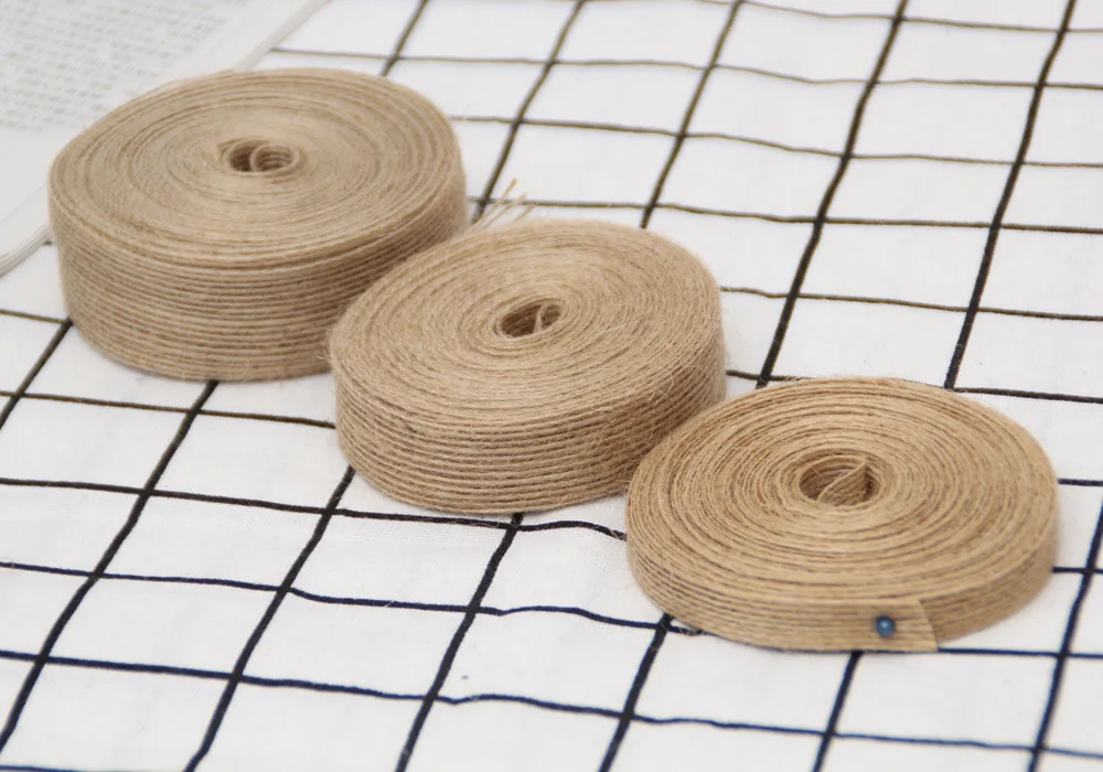 6/10/15/20/25/30/38 мм джутовая Мешковина ленты DIY ручной работы ремесла гессенской шпагат веревочные шнуры в деревенском стиле Одежда для свадьбы, дня рождения украшения