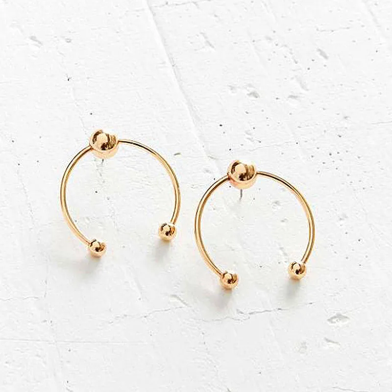 Новая мода Геометрия бисера половины круглые серьги E0052|round earrings|earrings fashionfashion