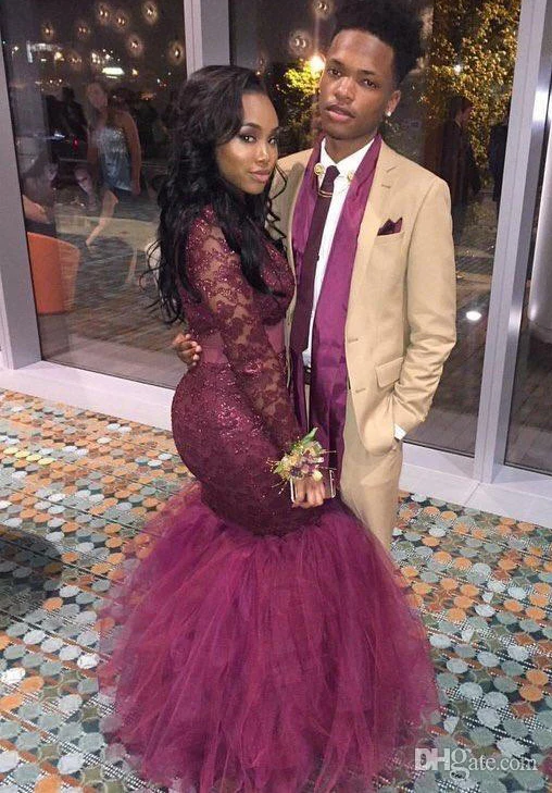 Платье для выпускного вечера с длинными рукавами в южноафриканском стиле